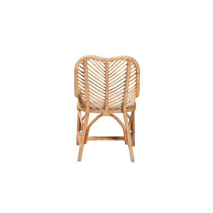 bali & pari Arween Modern Bohemian Natural Brown Rattan Dining Chair