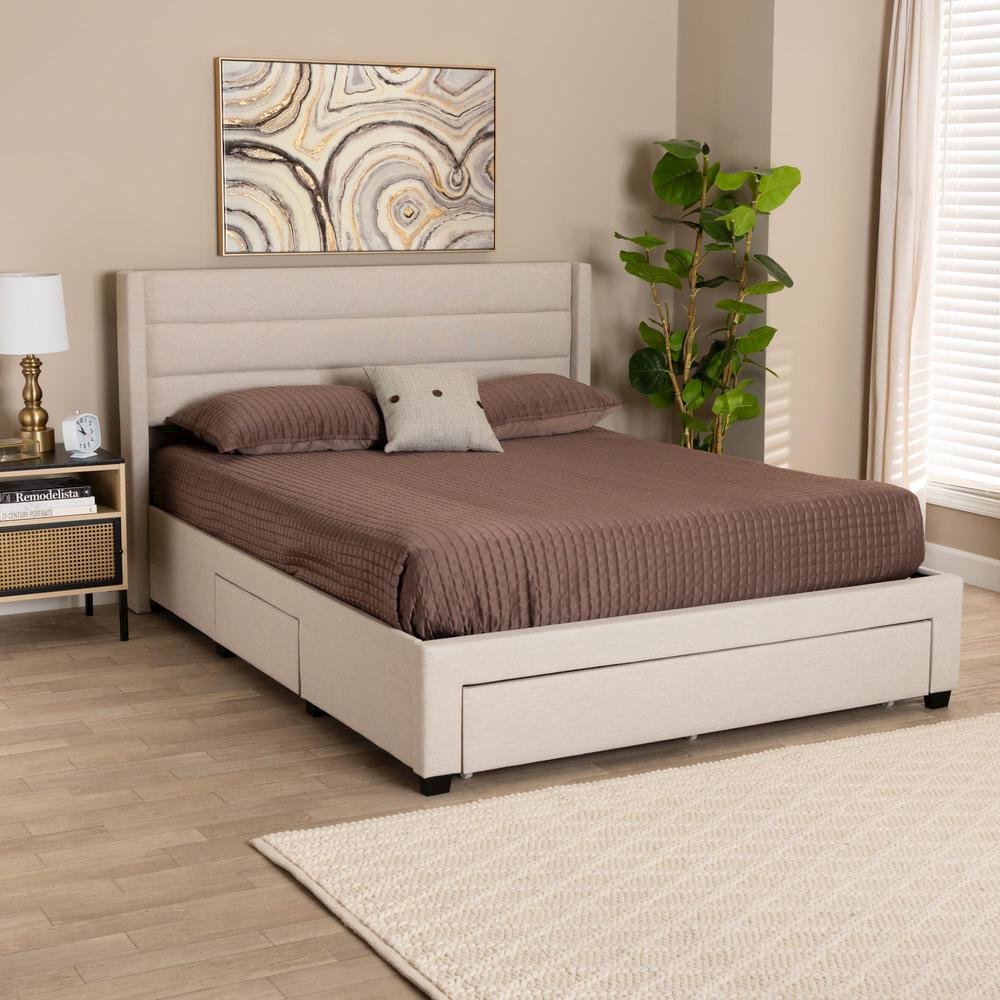 Dark Brown Finished Wood Full Size 3-Drawer Storage Platform Bed