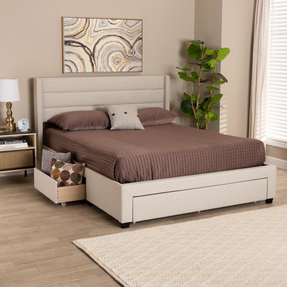 Dark Brown Finished Wood Full Size 3-Drawer Storage Platform Bed