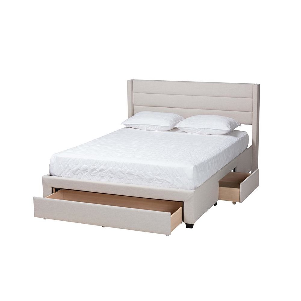 Dark Brown Finished Wood Full Size 3-Drawer Storage Platform Bed
