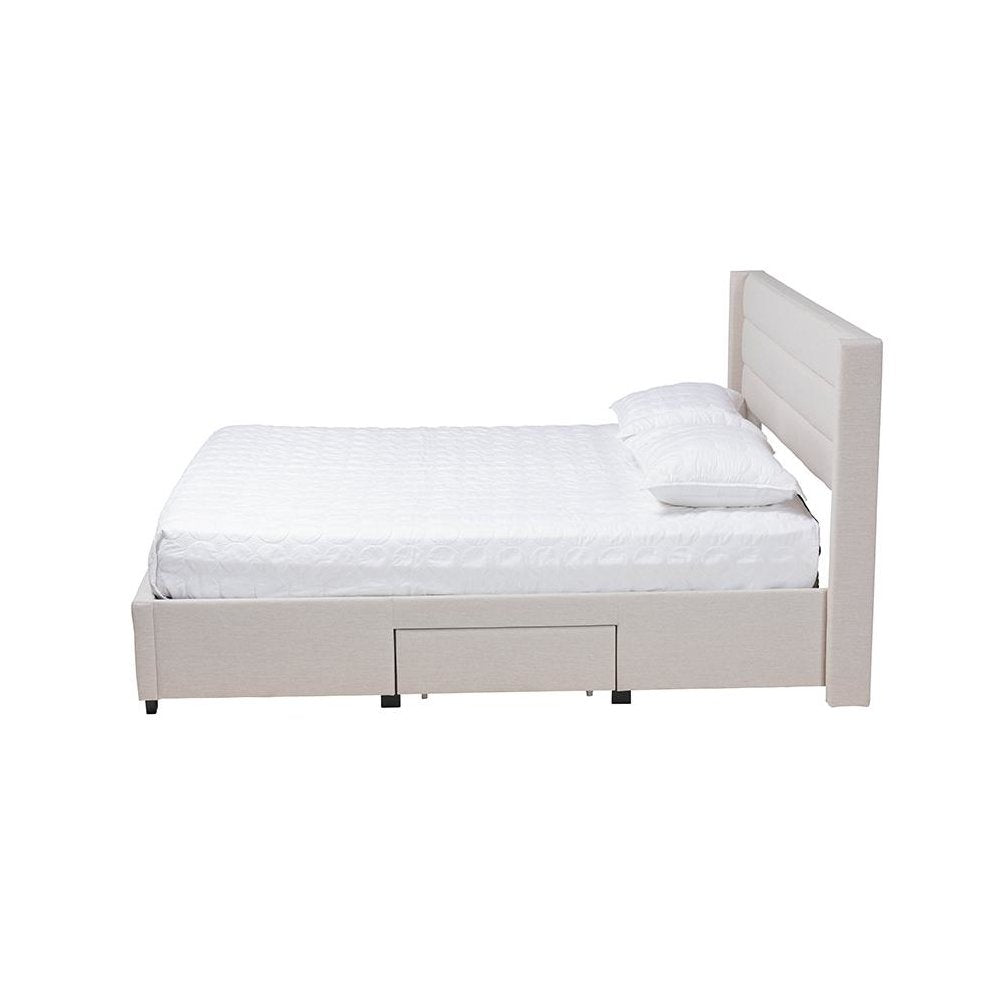 Dark Brown Finished Wood Full Size 3-Drawer Storage Platform Bed