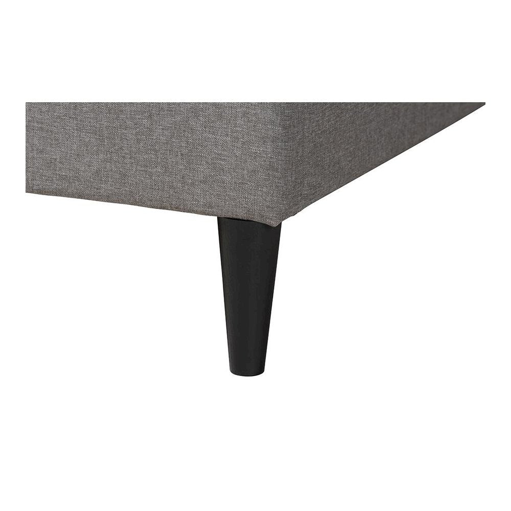 Transitional Grey Fabric Upholstered Full Size Platform Bed