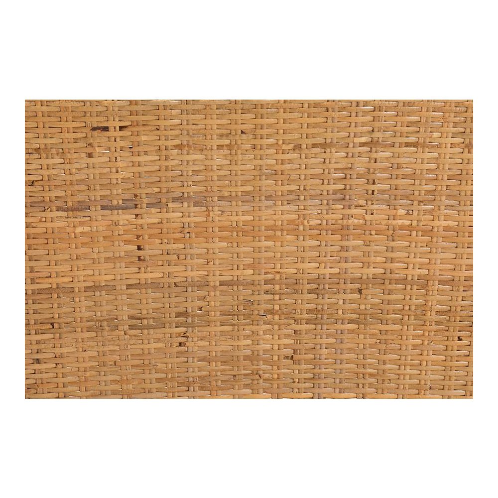 Monaco Modern Bohemian Natural Rattan and Mahogany Wood Counter Stool