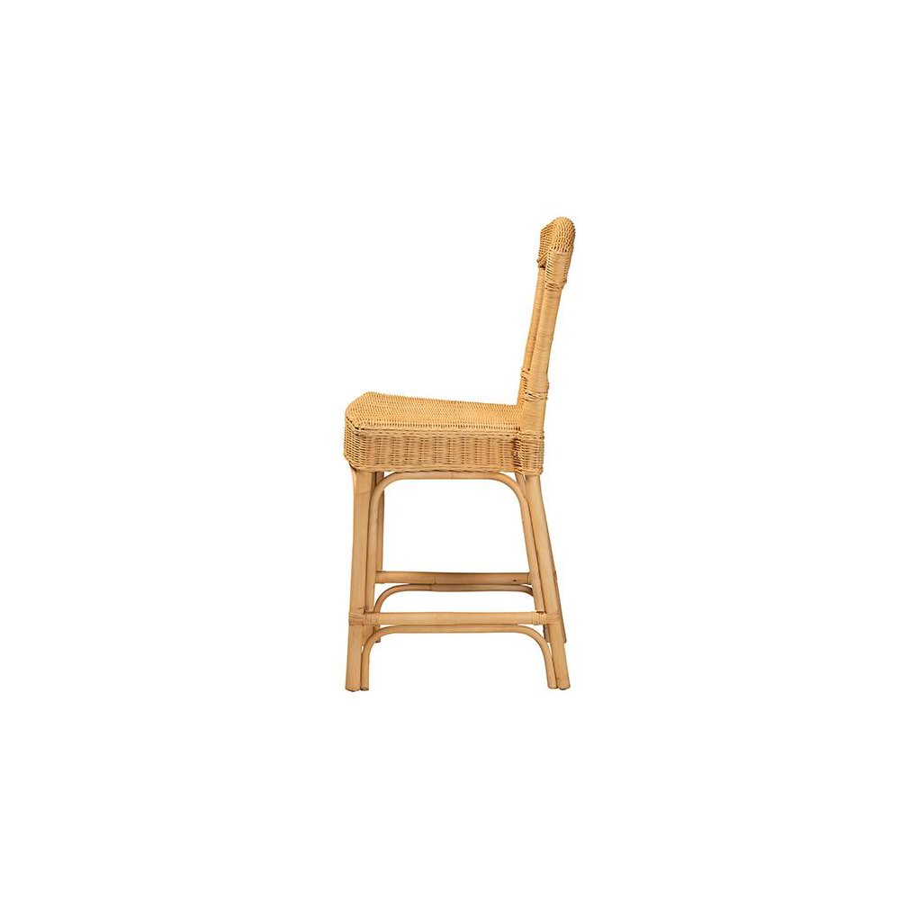 bali & pari Barito Modern Bohemian Natural Rattan Counter Stool