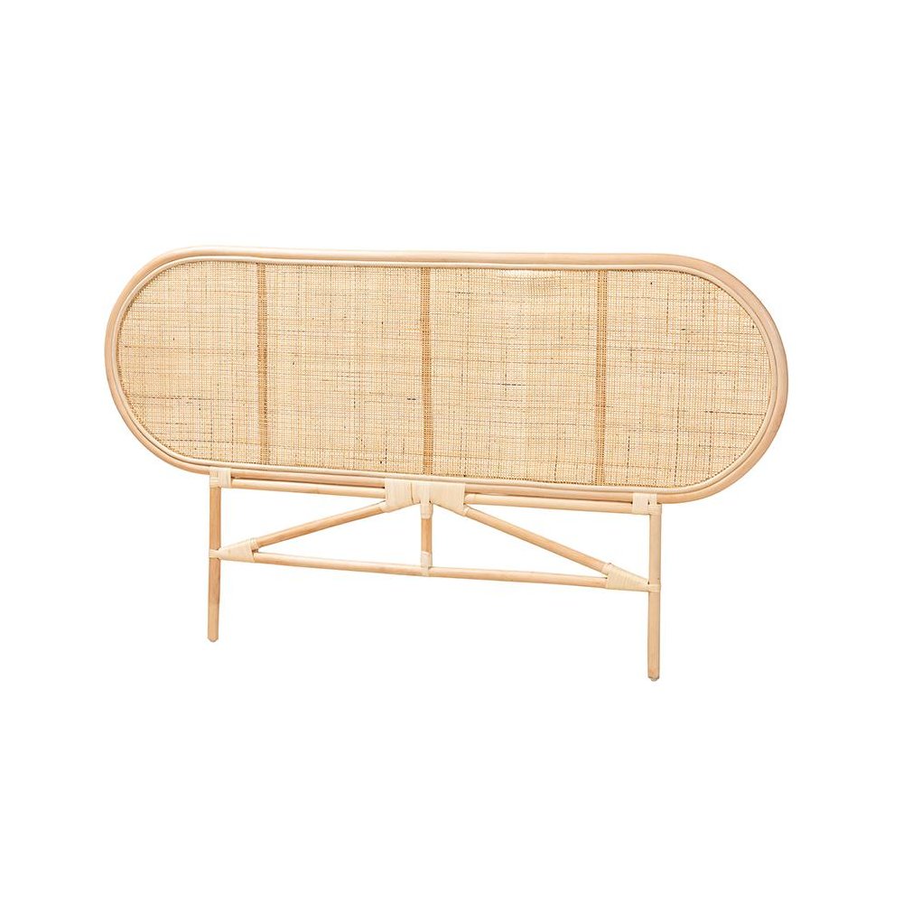Bohemian Natural Brown Rattan Queen Size Standalone Headboard