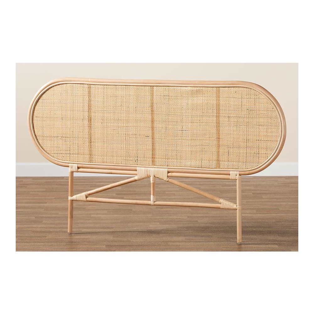 Bohemian Natural Brown Rattan Queen Size Standalone Headboard