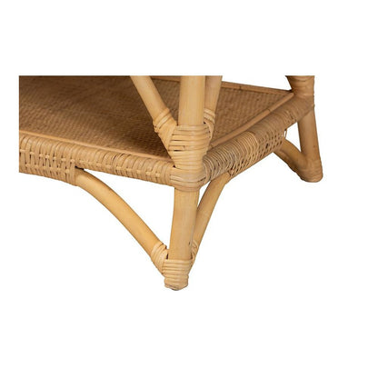 bali & pari Leryn Modern Bohemian Natural Brown Rattan Bench