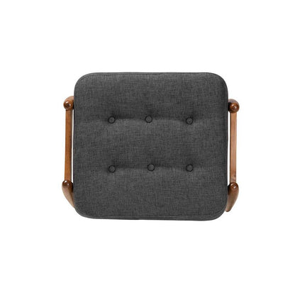 Walnut Brown Finished Wood Ottoman Footstool