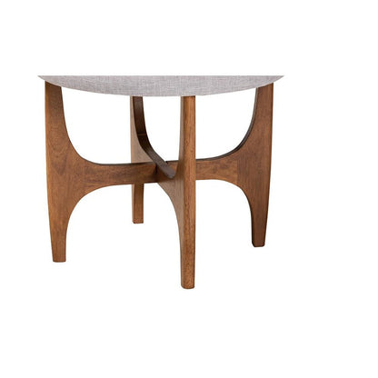 Walnut Brown Finished Wood Ottoman Footstool