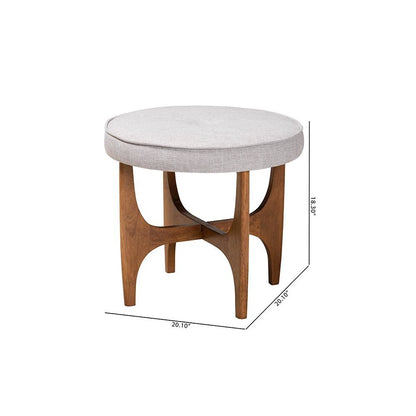 Walnut Brown Finished Wood Ottoman Footstool