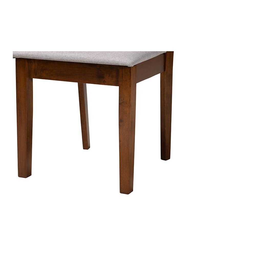 Olympia Modern Grey Fabric and Walnut Brown Finished Wood 7-Piece Dining Set