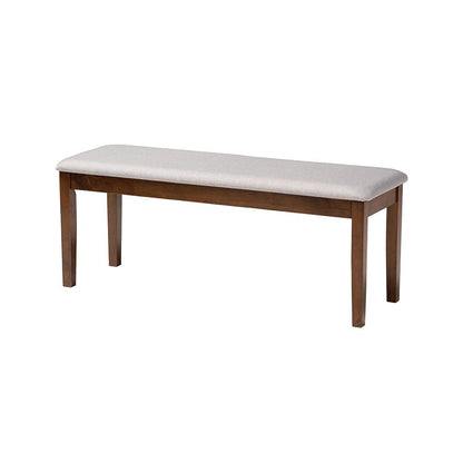 Olympia Modern Grey Fabric and Walnut Brown Finished Wood 6-Piece Dining Set