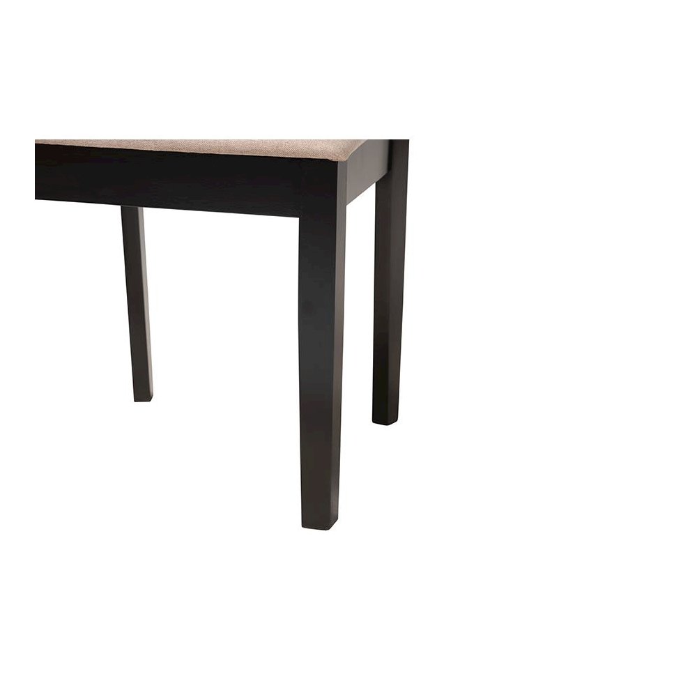 Genesis Modern Beige Fabric and Dark Brown Finished Wood 5-Piece Dining Set