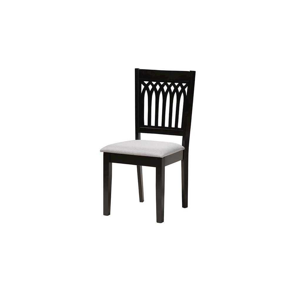 Genesis Modern Grey Fabric and Dark Brown Finished Wood 6-Piece Dining Set