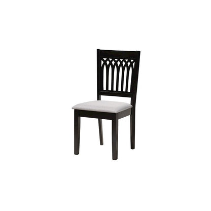 Genesis Modern Grey Fabric and Dark Brown Finished Wood 6-Piece Dining Set