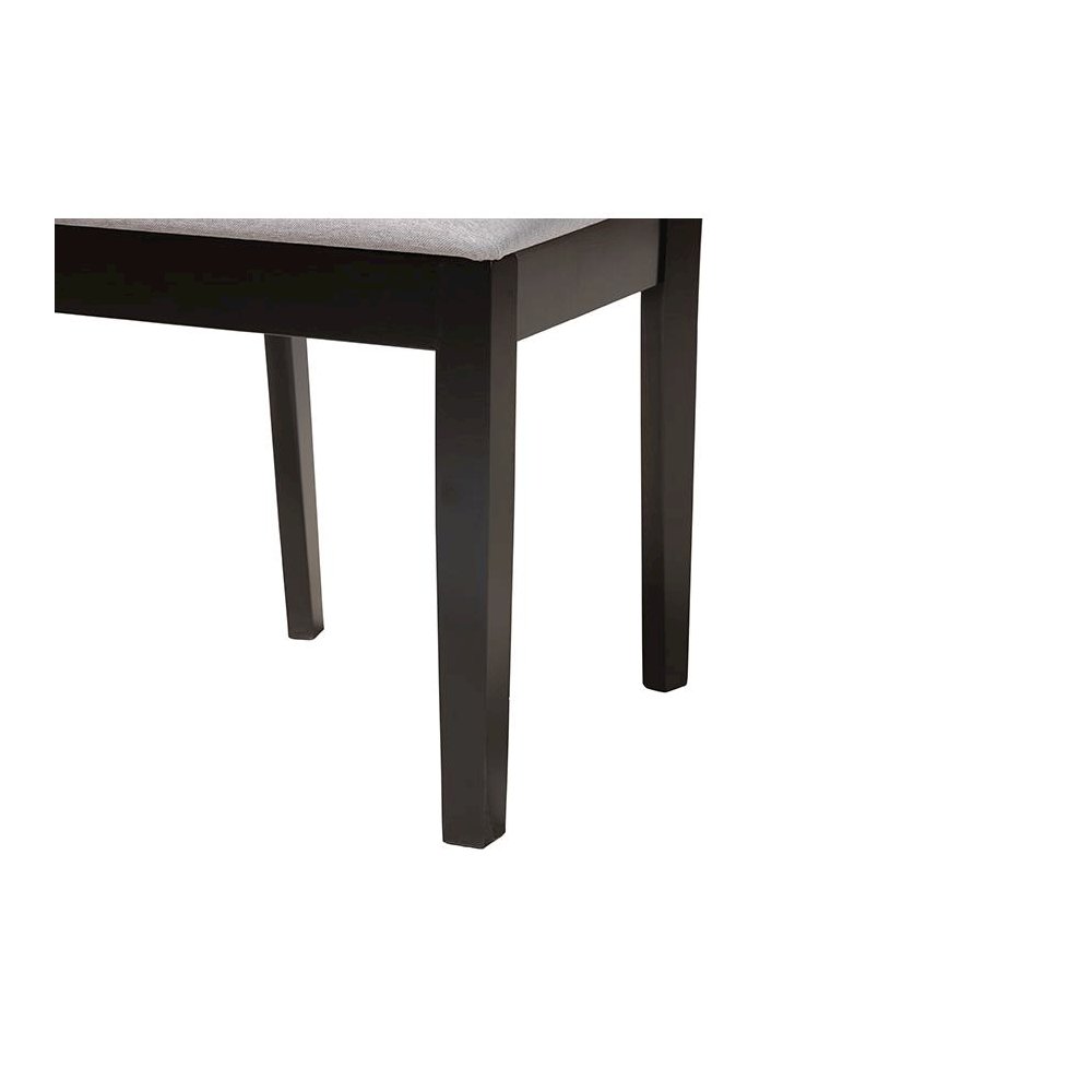 Genesis Modern Grey Fabric and Dark Brown Finished Wood 5-Piece Dining Set