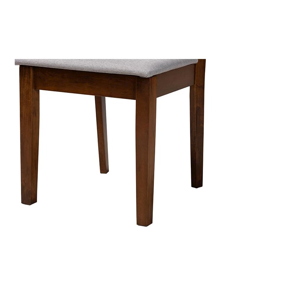 Genesis Modern Grey Fabric and Walnut Brown Finished Wood 6-Piece Dining Set