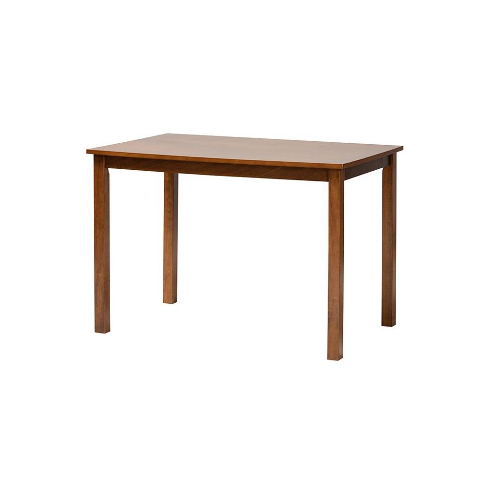 Florencia Modern Grey Fabric and Walnut Brown Finished Wood 5-Piece Dining Set