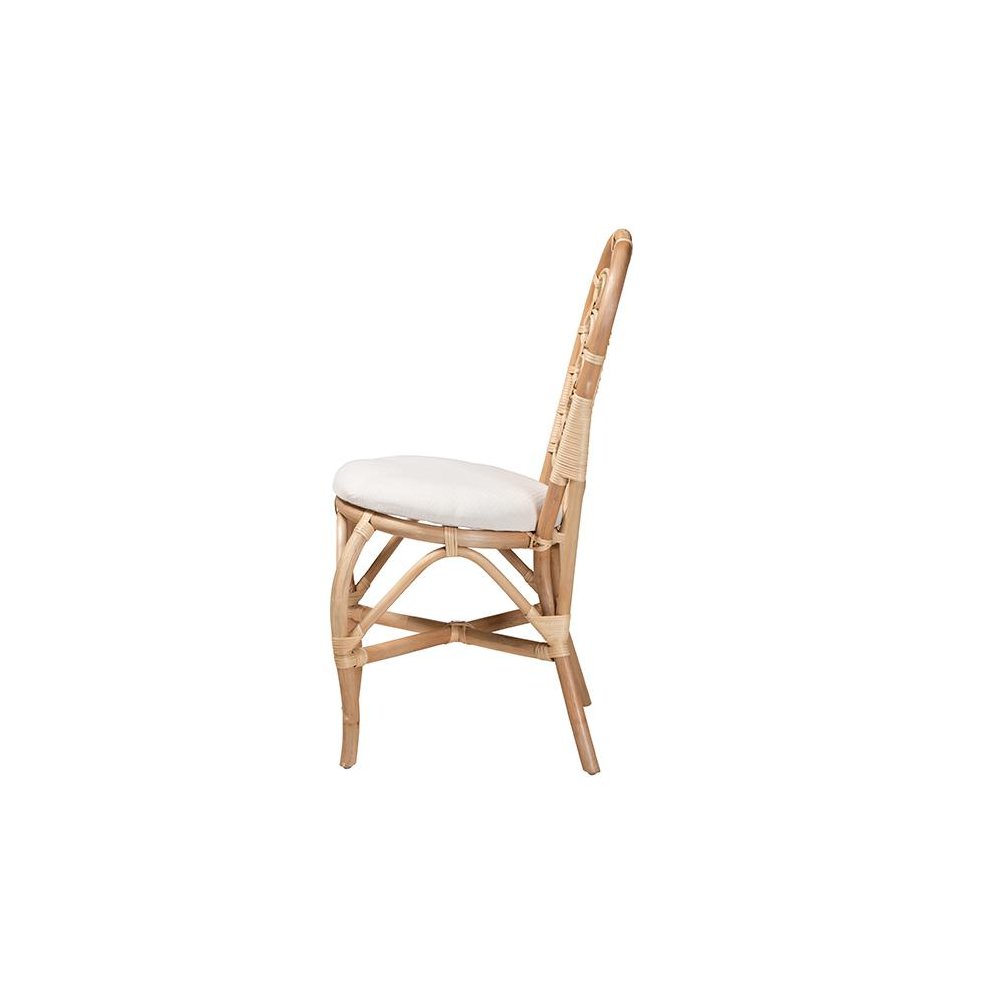 bali & pari Jerica Modern Bohemian Natural Brown Rattan Dining Chair