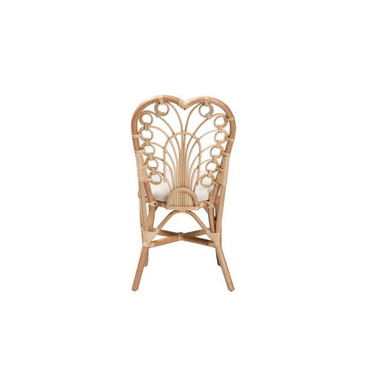 bali & pari Jerica Modern Bohemian Natural Brown Rattan Dining Chair
