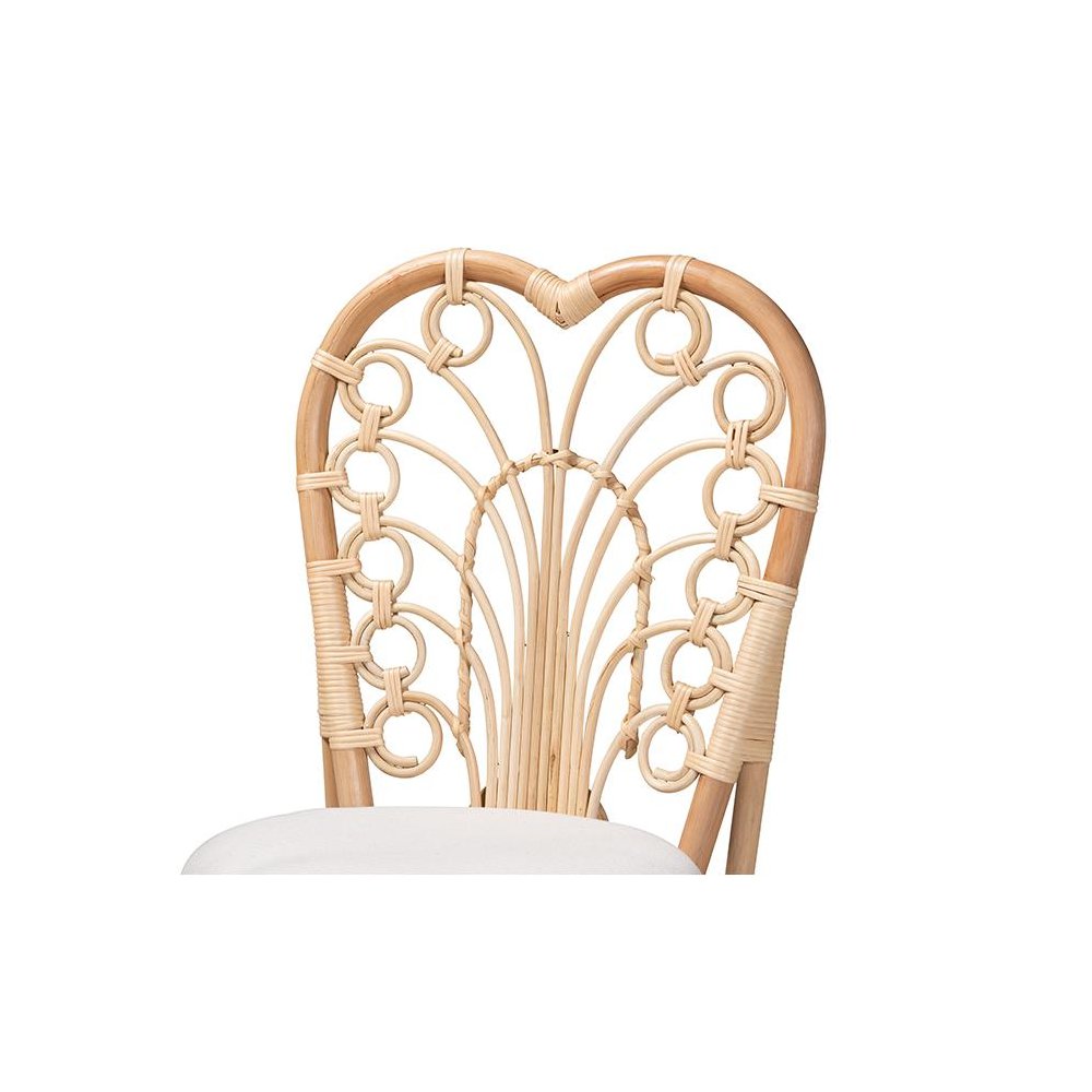 bali & pari Jerica Modern Bohemian Natural Brown Rattan Dining Chair
