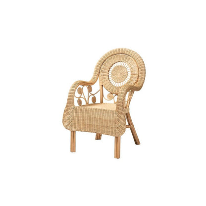 bali & pari Putri Modern Bohemian Natural Rattan Arm Chair