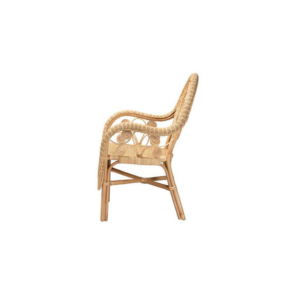 bali & pari Putri Modern Bohemian Natural Rattan Arm Chair