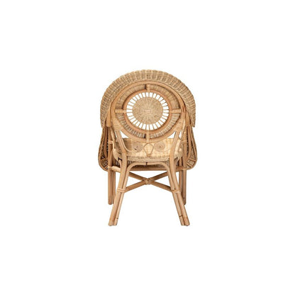 bali & pari Putri Modern Bohemian Natural Rattan Arm Chair