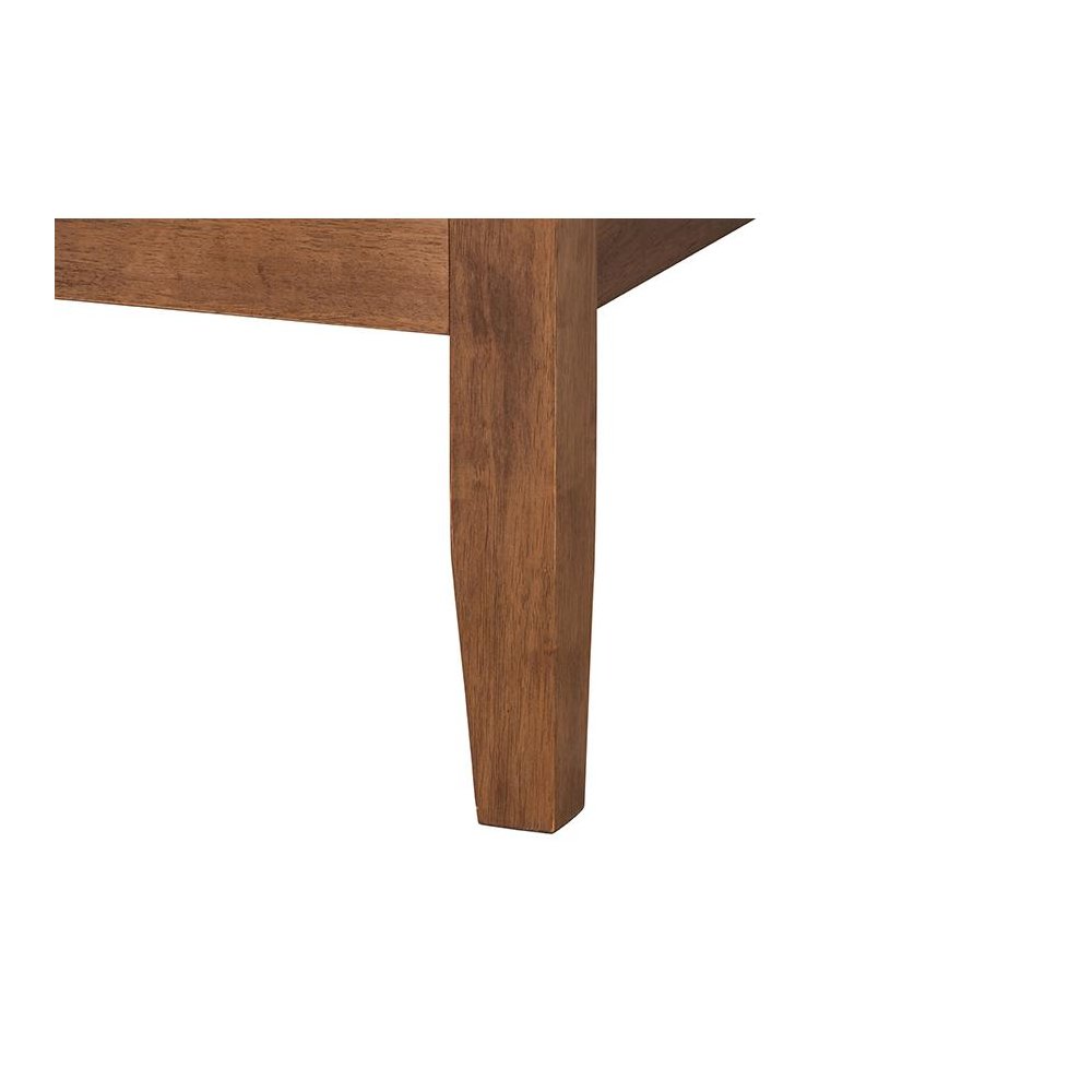 Salvatore Mid-Century Modern Walnut Brown Finished Wood Queen Size Platform Bed