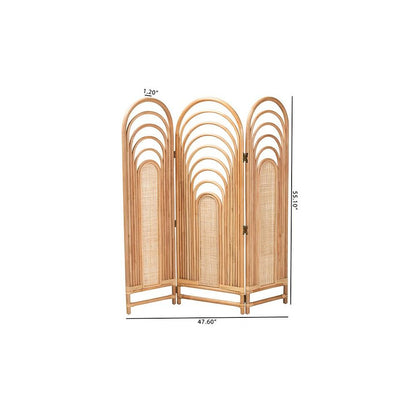 bali & pari Golda Modern Bohemian Natural Brown Rattan Room Divider