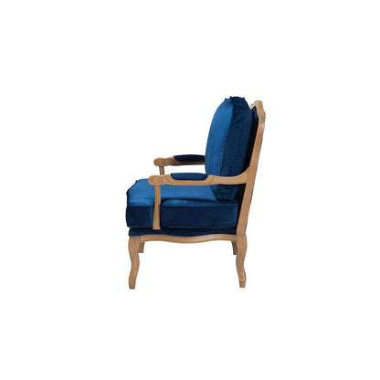 French Oak Brown Finished Wood Accent Chair