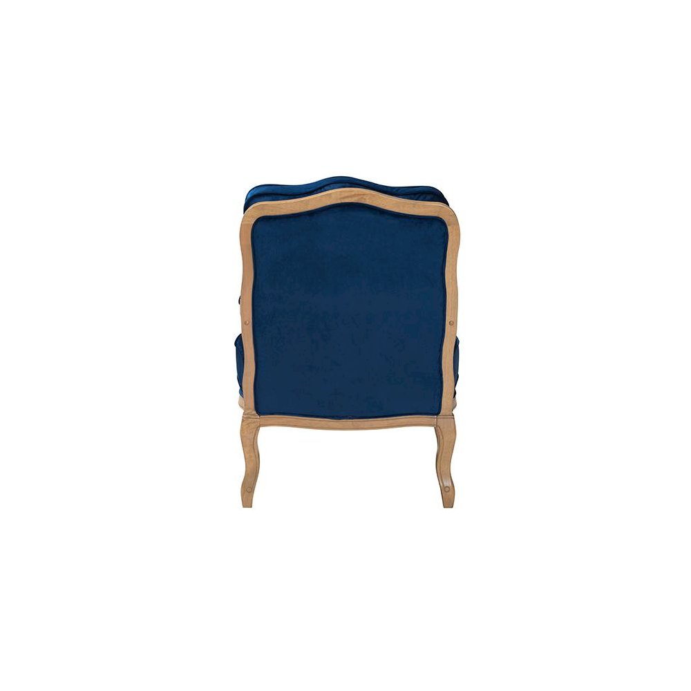 French Oak Brown Finished Wood Accent Chair