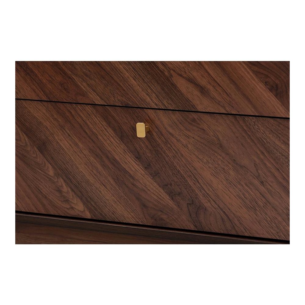Transitional Walnut Brown Finished Wood 6-Drawer Dresser