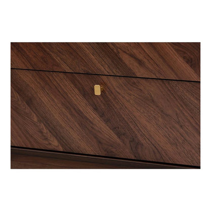 Transitional Walnut Brown Finished Wood 6-Drawer Dresser