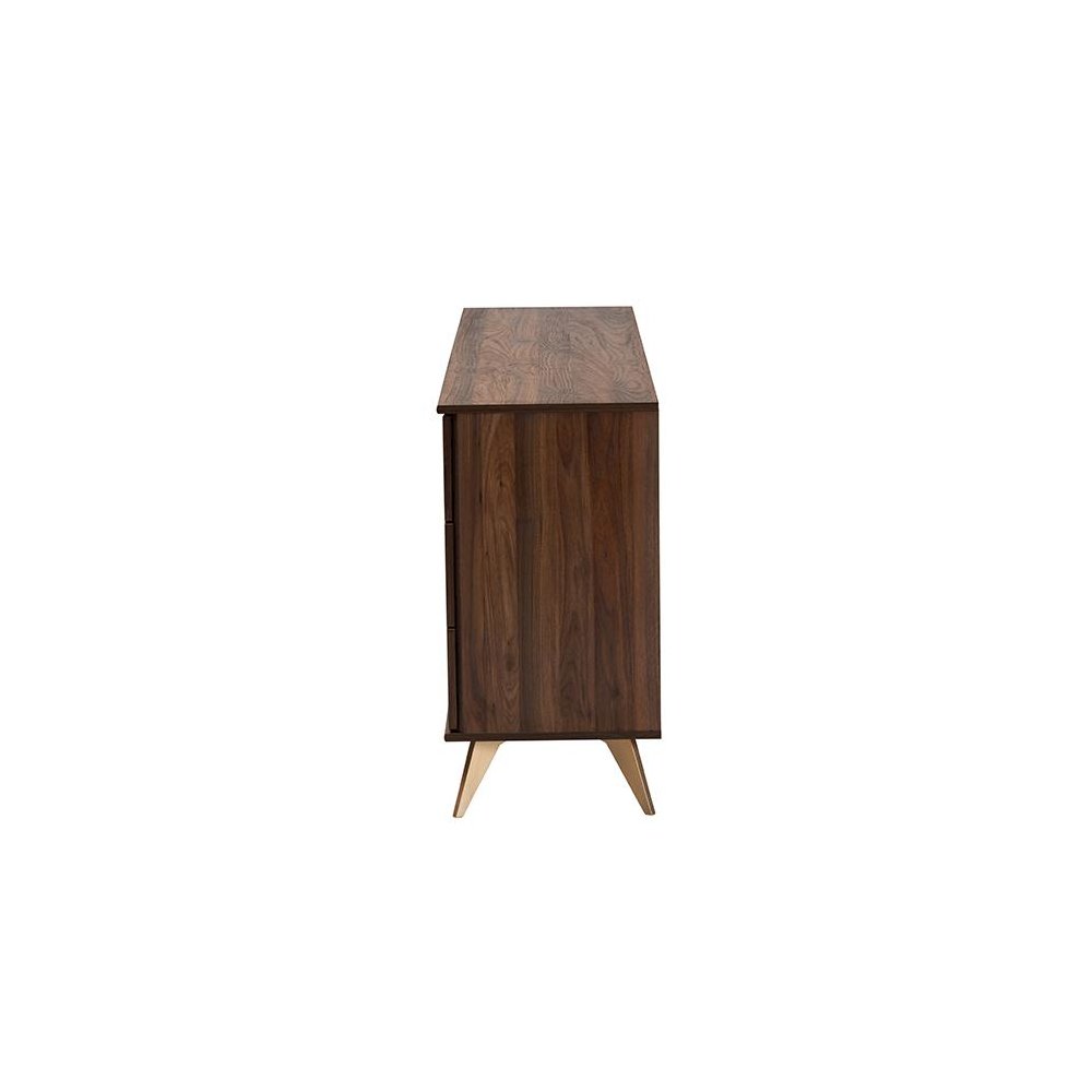 Transitional Walnut Brown Finished Wood 6-Drawer Dresser