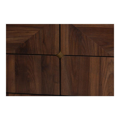 Transitional Walnut Brown Finished Wood 6-Drawer Dresser