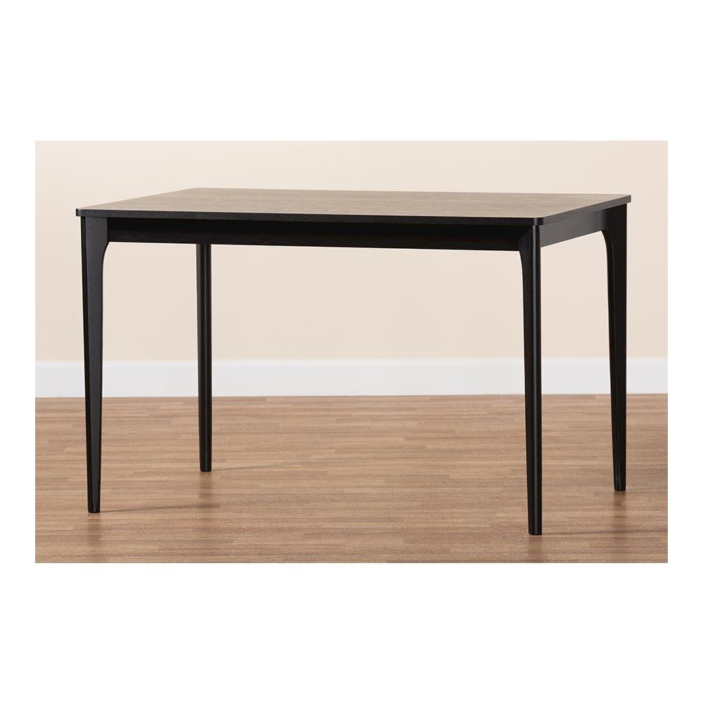 Baxton Studio Sherwin Mid-Century Modern Black Finished Wood Dining Table