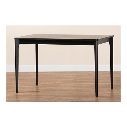 Baxton Studio Sherwin Mid-Century Modern Black Finished Wood Dining Table