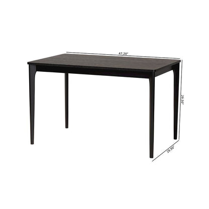 Baxton Studio Sherwin Mid-Century Modern Black Finished Wood Dining Table