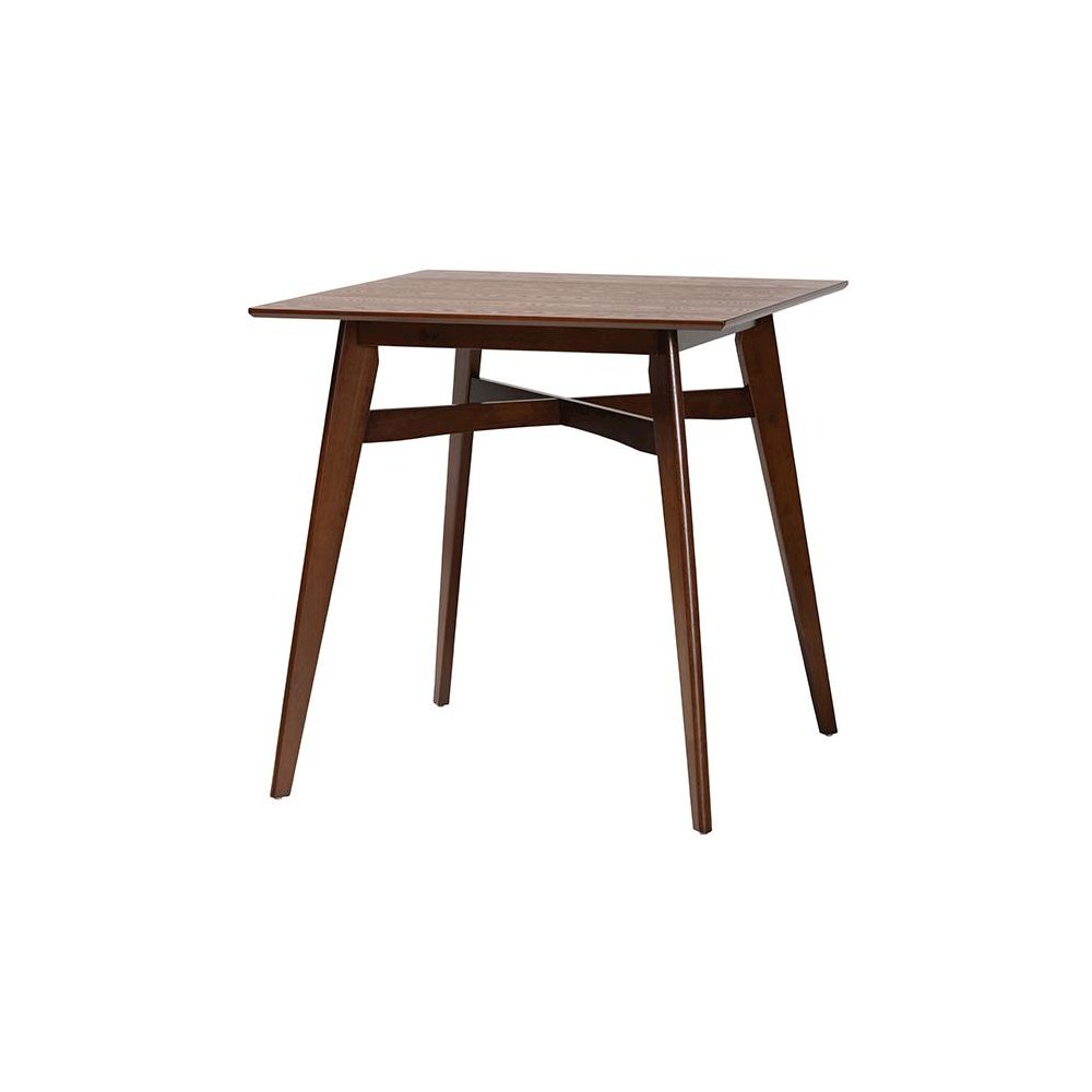 Leena Mid-Century Modern Walnut Brown Finished Wood Counter Height Pub Table