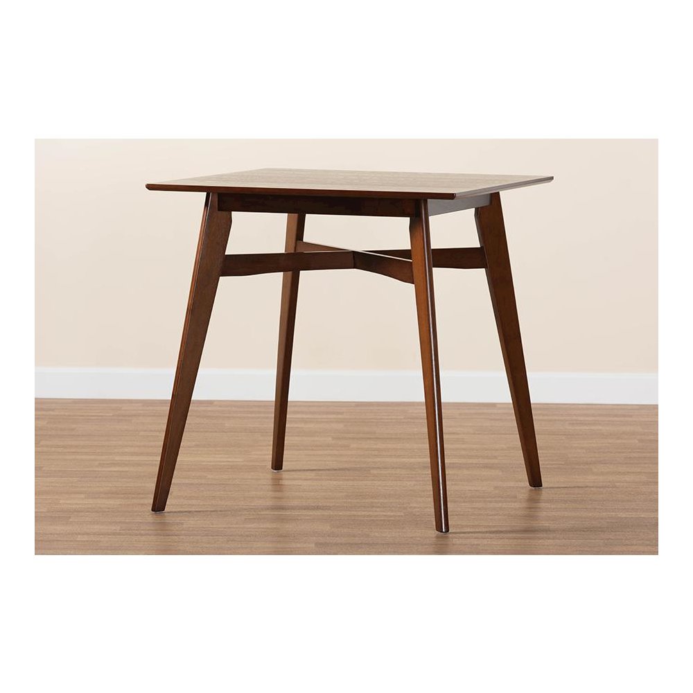 Leena Mid-Century Modern Walnut Brown Finished Wood Counter Height Pub Table