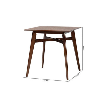 Leena Mid-Century Modern Walnut Brown Finished Wood Counter Height Pub Table