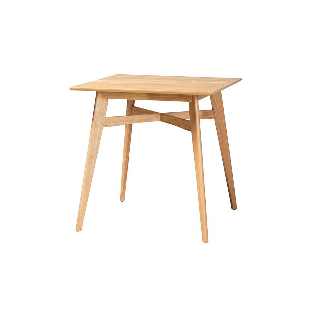 Leena Mid-Century Modern Natural Oak Finished Wood Counter Height Pub Table