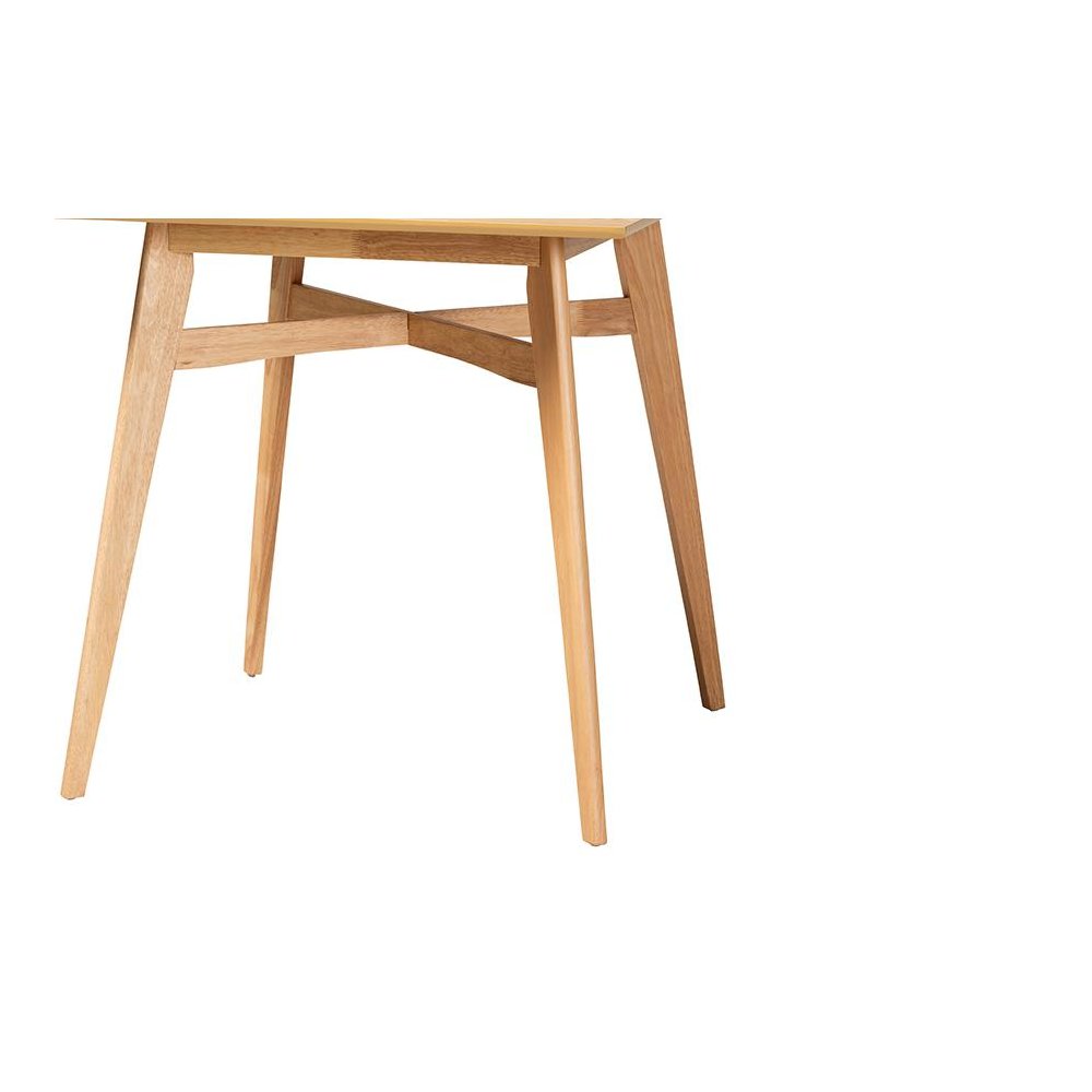 Leena Mid-Century Modern Natural Oak Finished Wood Counter Height Pub Table