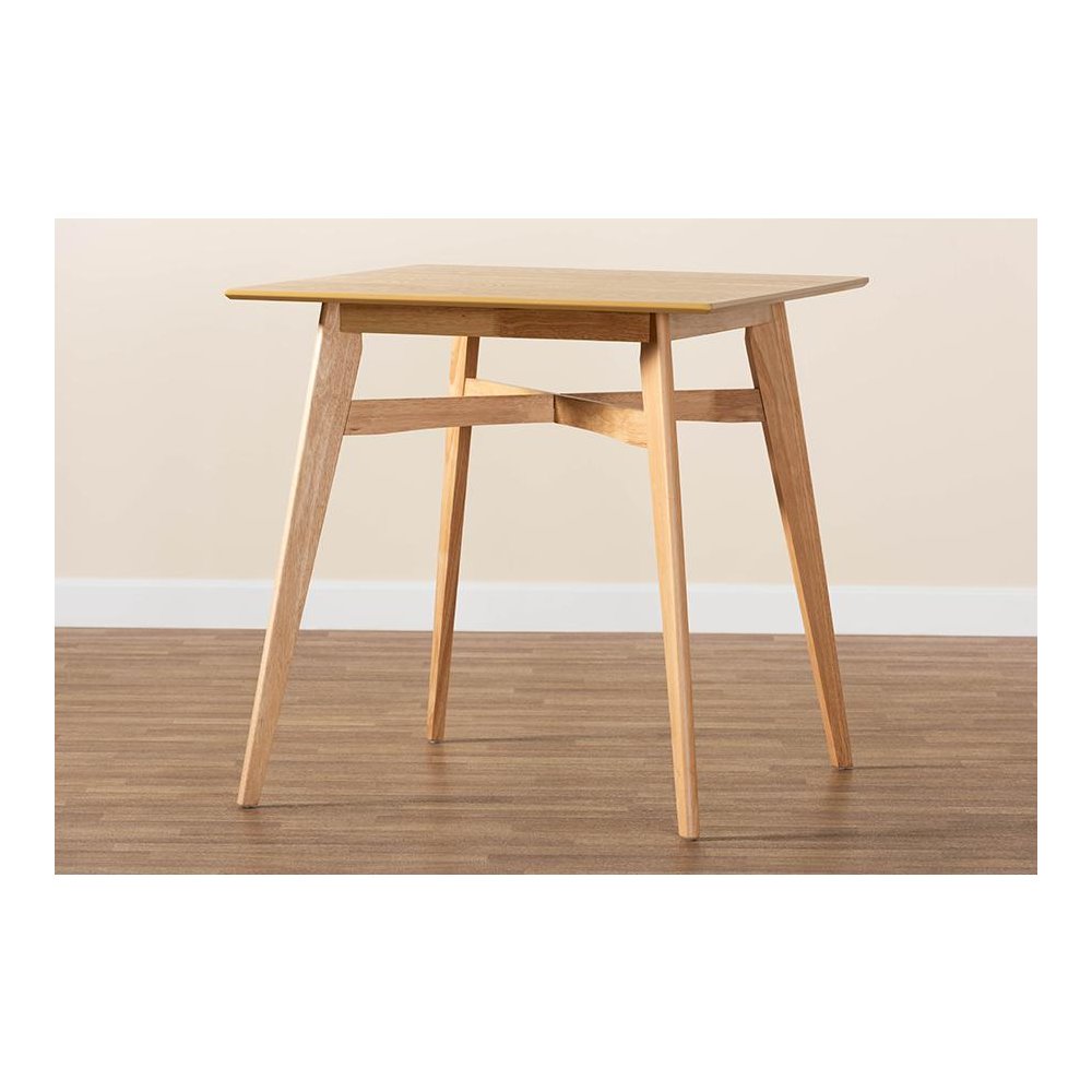 Leena Mid-Century Modern Natural Oak Finished Wood Counter Height Pub Table