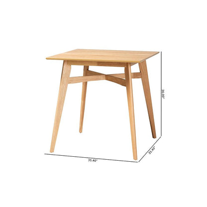 Leena Mid-Century Modern Natural Oak Finished Wood Counter Height Pub Table