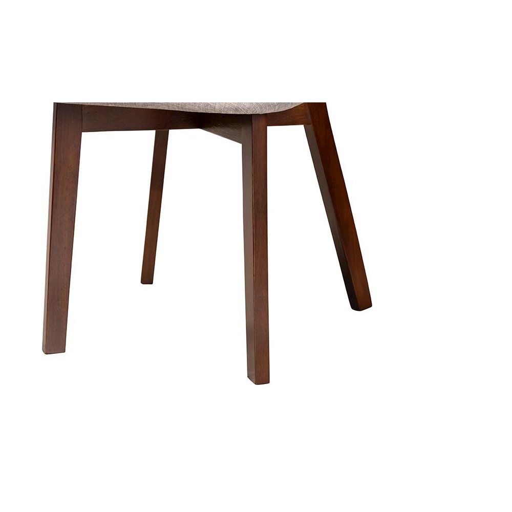 Grey Fabric and Walnut Brown Finished Wood 7-Piece Dining Set