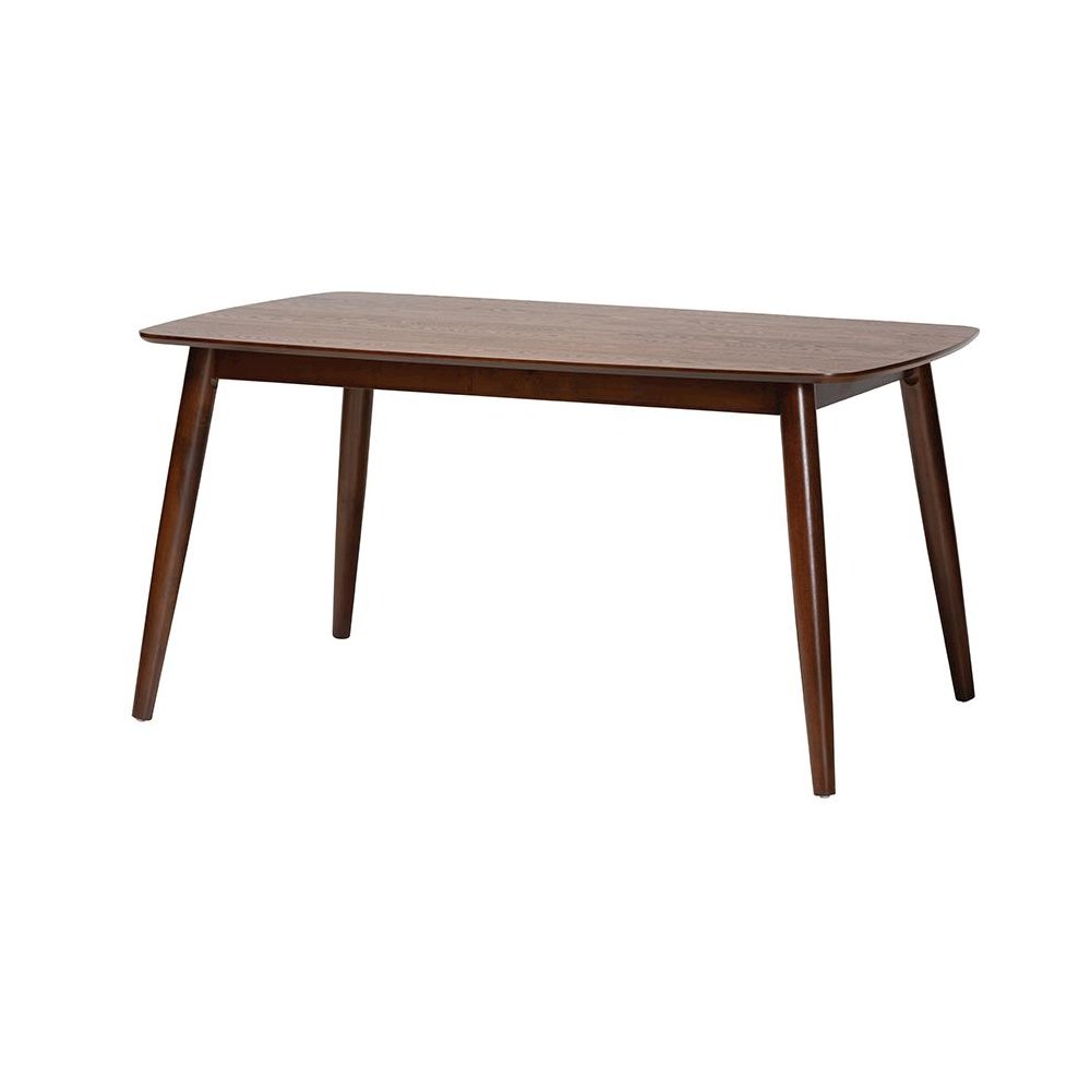 Grey Fabric and Walnut Brown Finished Wood 7-Piece Dining Set