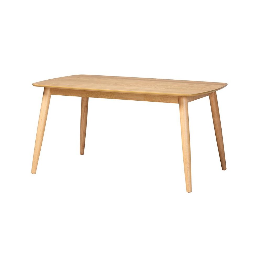 Grey Fabric and Natural Oak Finished Wood 7-Piece Dining Set