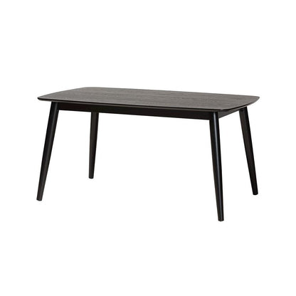 Cream Fabric and Black Finished Wood 7-Piece Dining Set